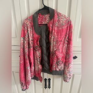 Free People Pink Bomber Jacket